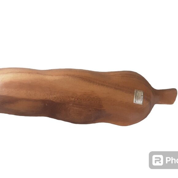 Vintage Pea Pod Shaped Wooden 3 Sectioned Serving Tray. Philippines - Picture 3 of 5